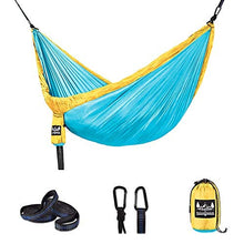 Load image into Gallery viewer, Portable Hammock - Light Yellow, Lake Blue
