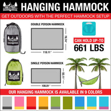 Load image into Gallery viewer, Portable Hammock - Gray, Green
