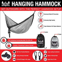 Load image into Gallery viewer, Portable Hammock - Black, Gray
