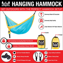 Load image into Gallery viewer, Portable Hammock - Light Yellow, Lake Blue
