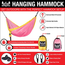 Load image into Gallery viewer, Portable Hammock - Light Yellow, Pink
