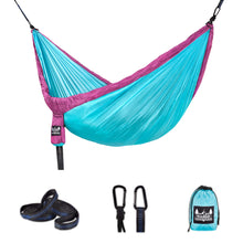 Load image into Gallery viewer, Portable Hammock - Purple, Sky Blue
