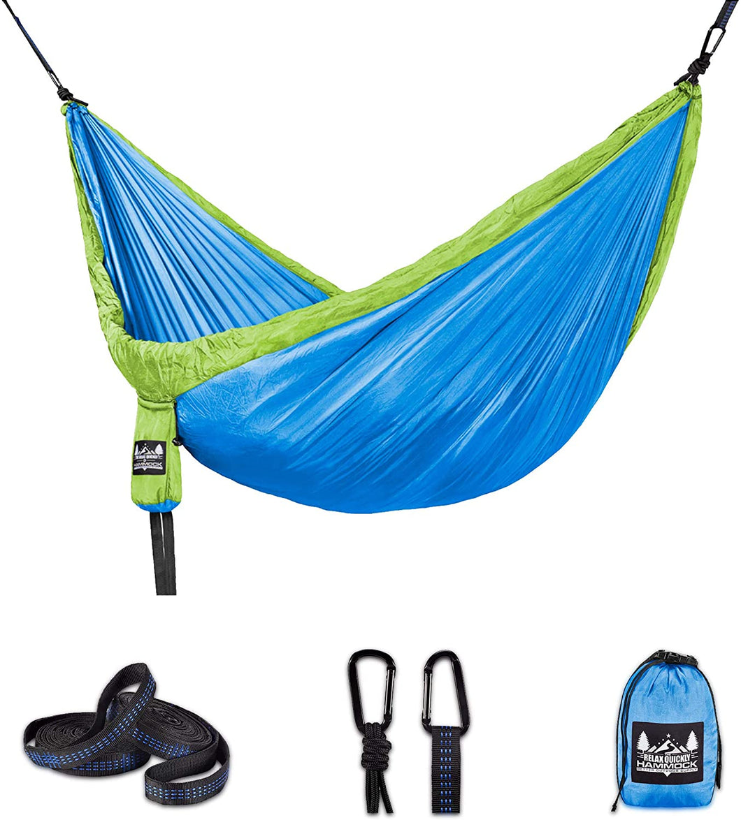 Portable Hammock - Green, Royal blue