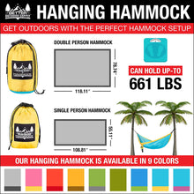 Load image into Gallery viewer, Portable Hammock - Light Yellow, Lake Blue
