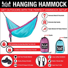 Load image into Gallery viewer, Portable Hammock - Purple, Sky Blue
