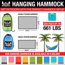 Load image into Gallery viewer, Portable Hammock - Green, Royal blue
