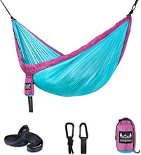 Load image into Gallery viewer, Portable Hammock - Purple, Sky Blue
